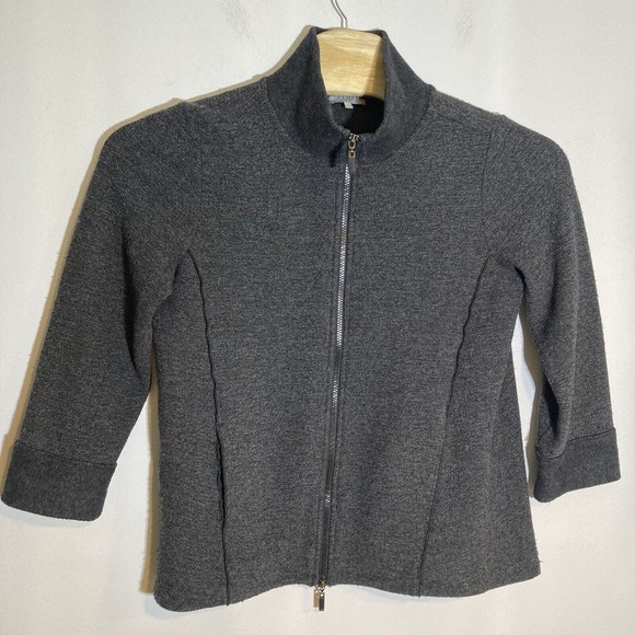 Habitat Clothes To Live In Women’s Small Gray Full Zip Sweater‎ Jacket 84136 - Picture 2 of 7